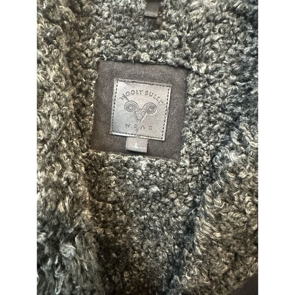 Wooly Bully Wear Large Suede Jacket Black Warm Long - Picture 2 of 6